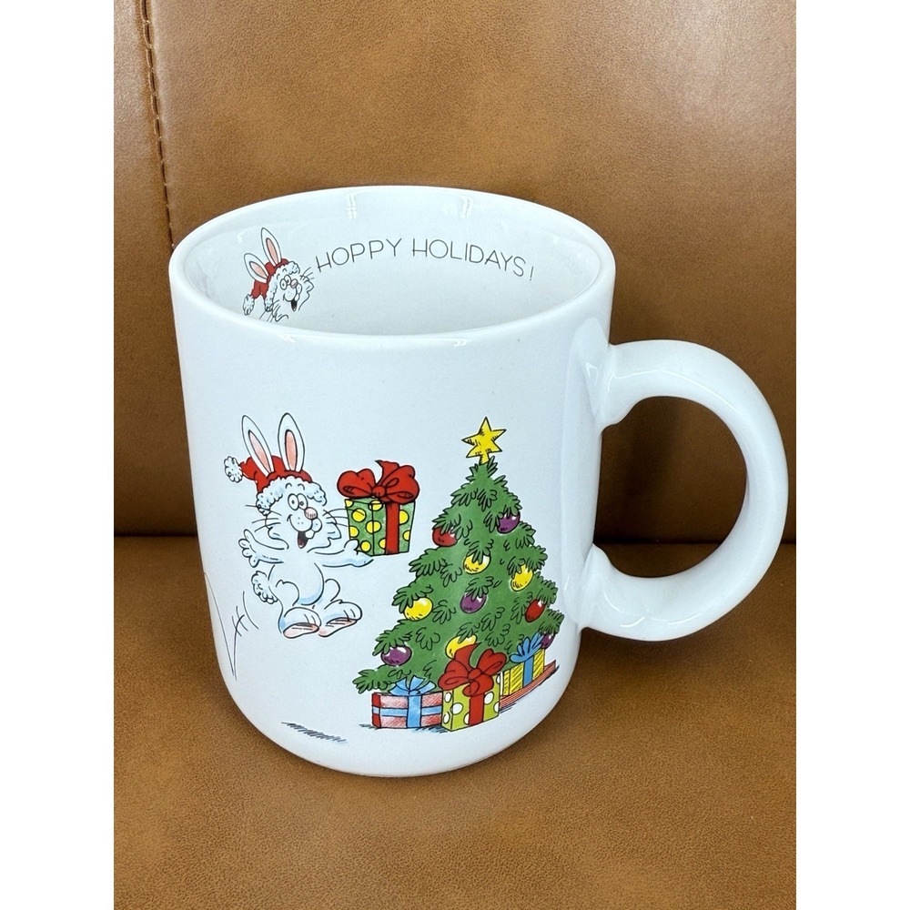 Vintage Papel Mug Vagabond Creations Japan‎ HOPPY HOLIDAYS Bunny Rabbit!